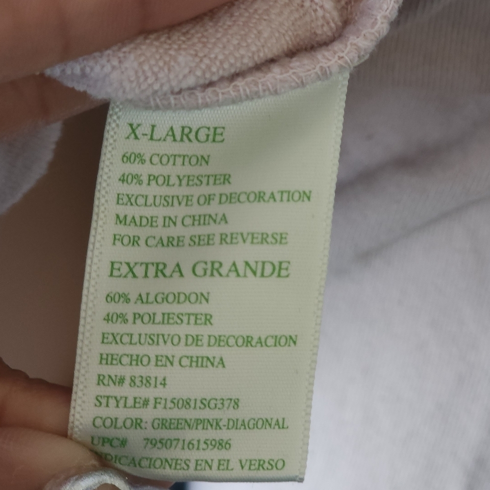 GREEN TEA Women's Tie Dye Sweatshirt in Green Pink - Picture 5 of 6